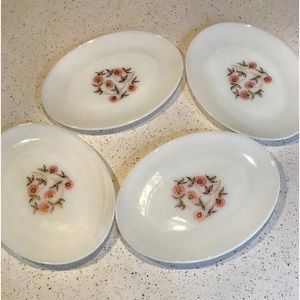 Fire King platters Fleurette vintage set of 4